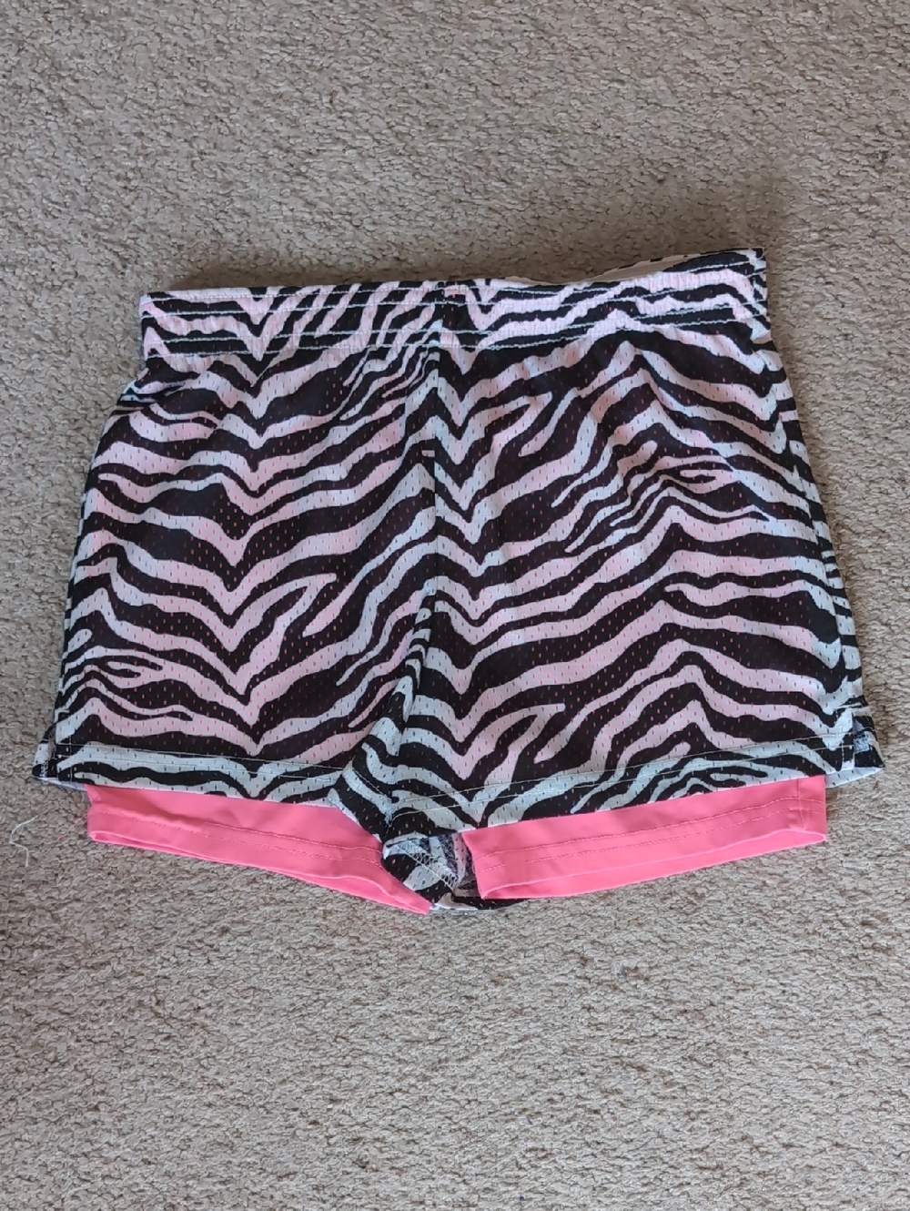 ⭐2/$20 Justice Pink and Black Zebra Print Layered Shorts